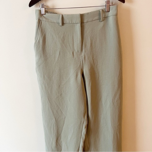 Express Green Straight leg Elastic Waist High Rise Trouser Pants Size Medium - Picture 2 of 10